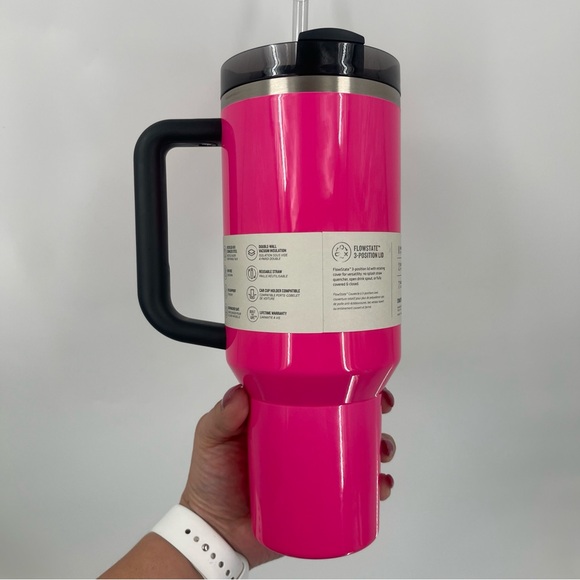Neon Pink Stanley 40 oz - Picture 2 of 8